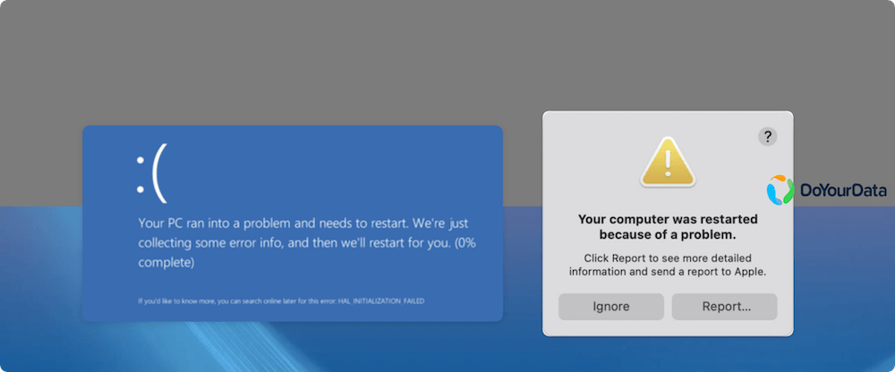 Your computer restarted because of a problem