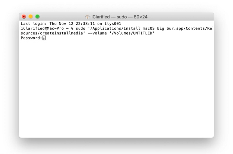 create bootable USB installer for macOS Big Sur