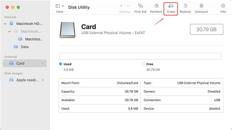 format MMC card on Mac