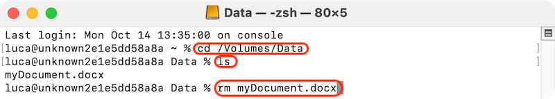 delete files from an external hard drive on Mac