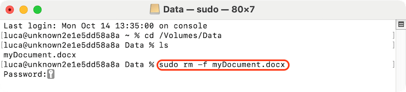 delete files from an external hard drive on Mac