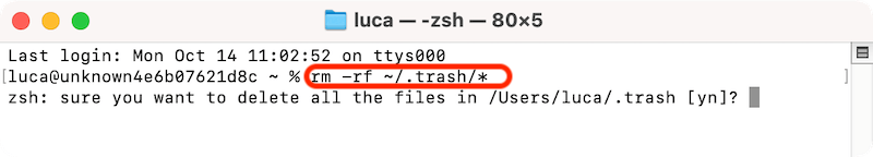 delete files from an external hard drive on Mac