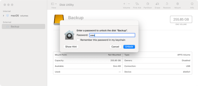 cannot format external hard drive on Mac