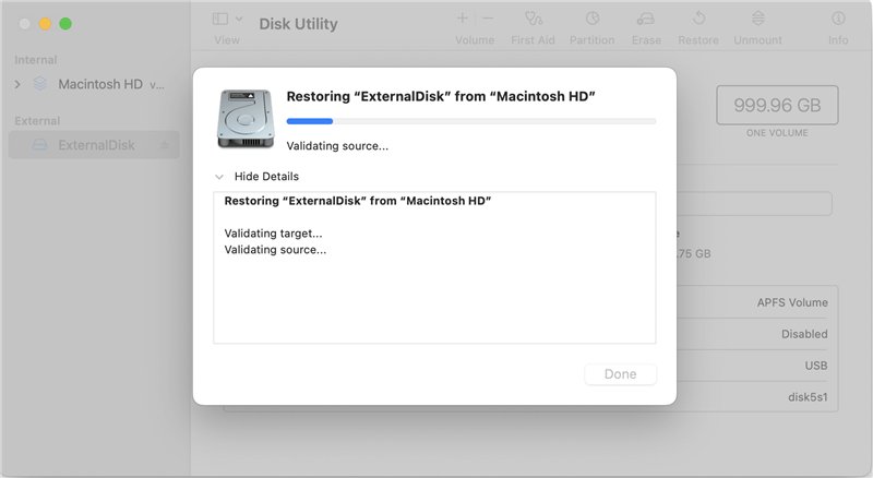 clone APFS hard drive on Mac
