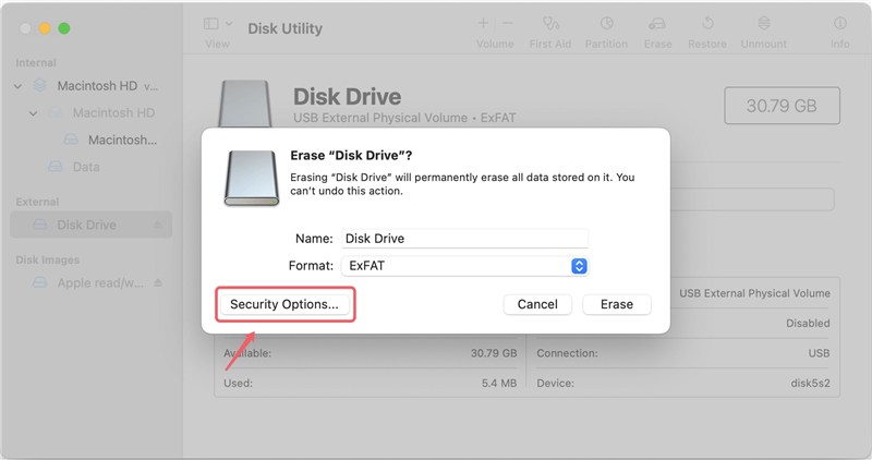 permanently delete files and erase hard drive in APFS