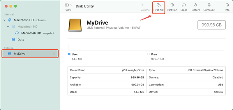 mount damaged drive on Mac