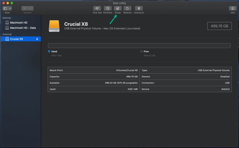 format Crucial portable SSD