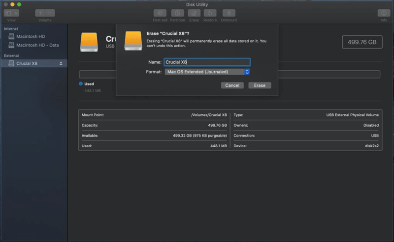 format Crucial portable SSD