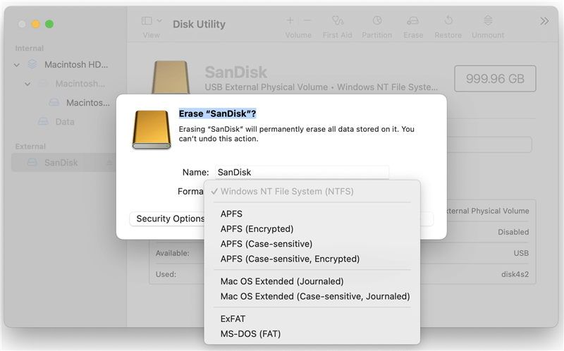 format PRO-BLADE SSD on Mac