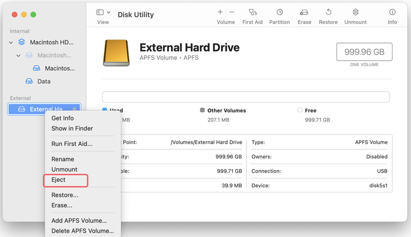 Safely Eject an External Hard Drive on Mac