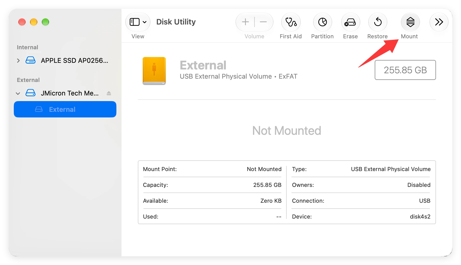 external hard drive not showing up on macOS 27 Golden Gate
