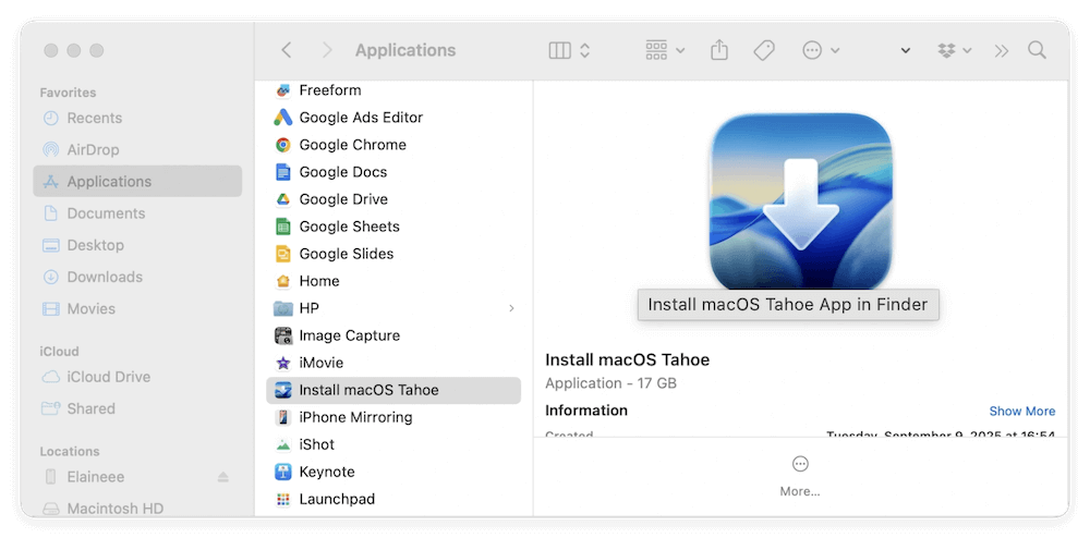 remove installation file after macOS Tahoe update