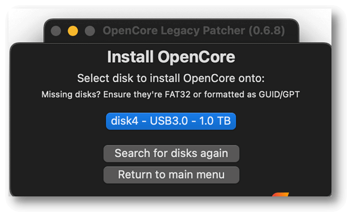 Install OpenCore Patcher