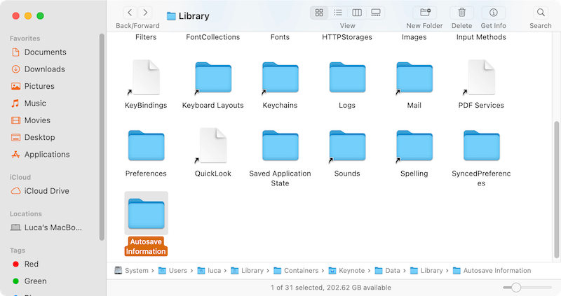 autosave setting on Mac