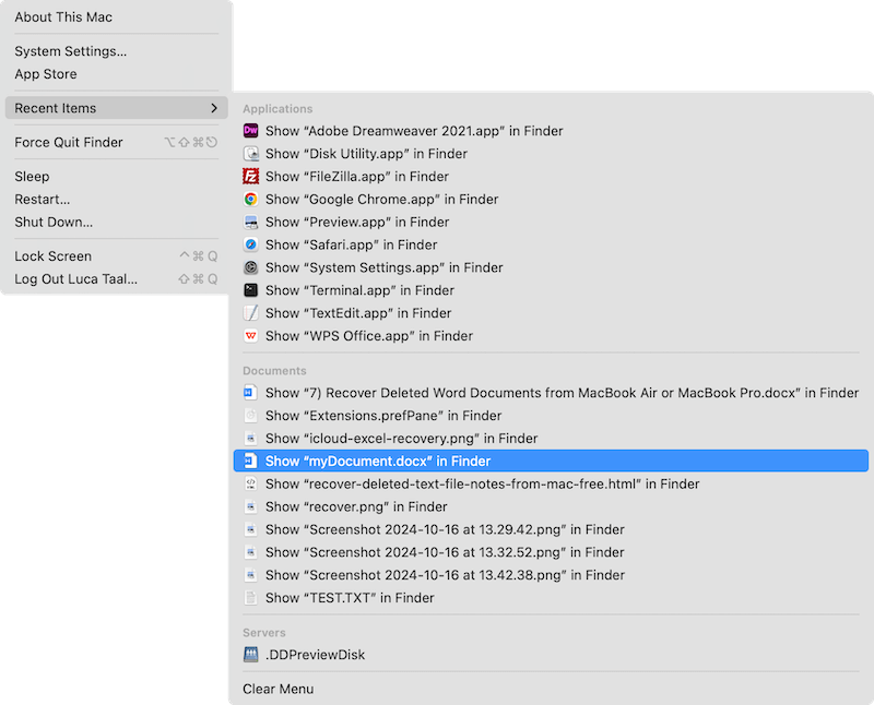 recover deleted MS Word documents from MacBook/MacBook Pro/MacBook Air