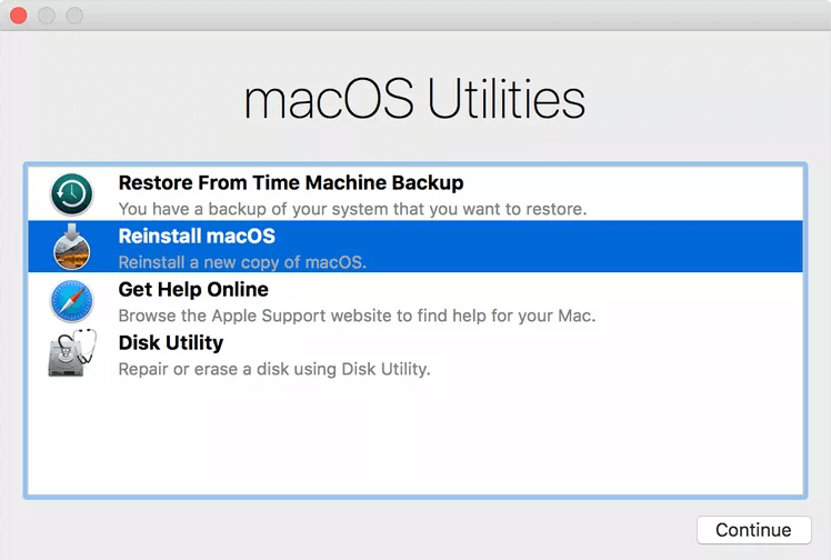 erase data in macOS 10.12 Sierra