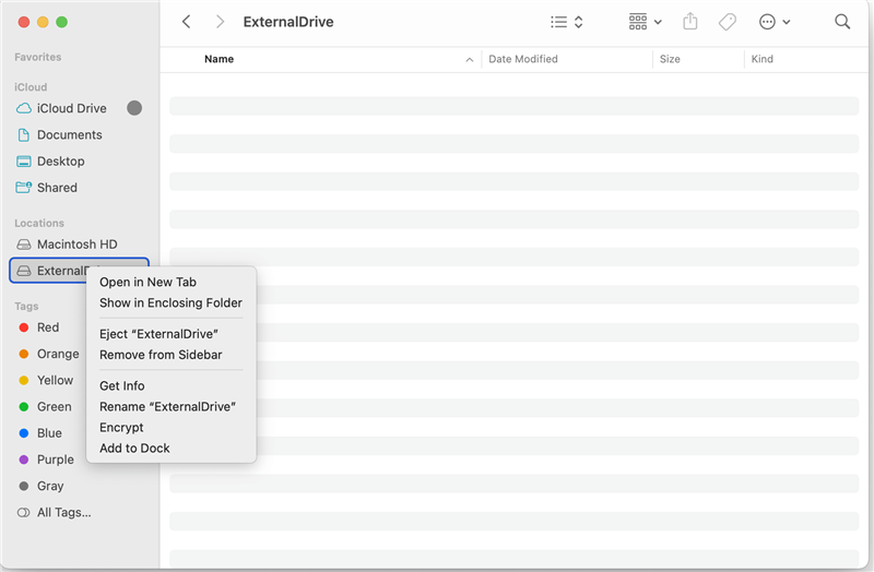 Mount and Unmount the External Hard Drive on the Mac
