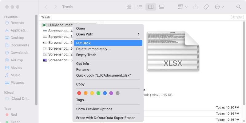 restore deleted Microsoft files on Mac