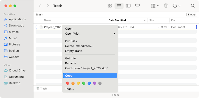 recover lost Sketch files
