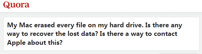 Recover Lost Data After Erasing Hard Drive on Mac