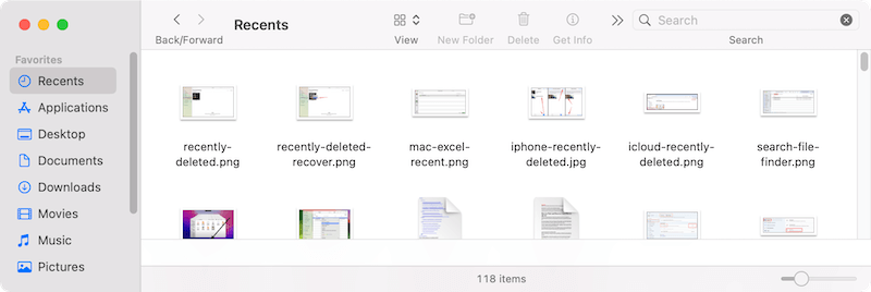 find lost files in OS X