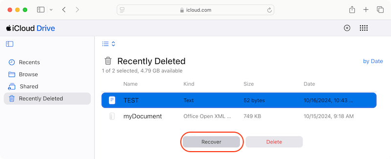 recover deleted text file and notes from Mac