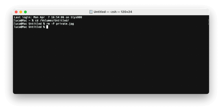Permanently delete files from USB flash drive on Mac