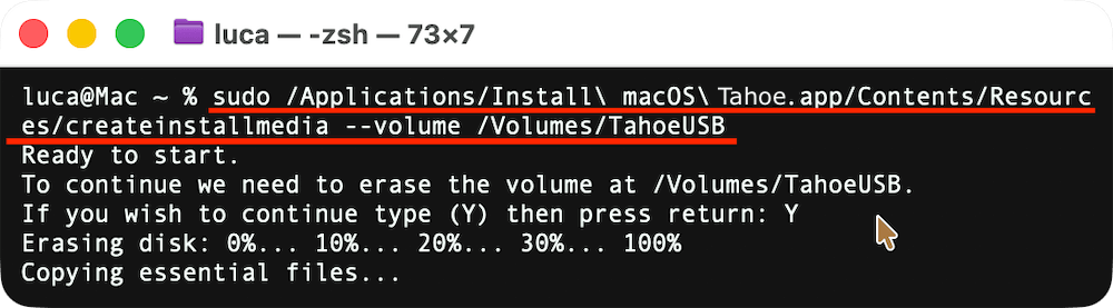 create bootable USB installer for macOS