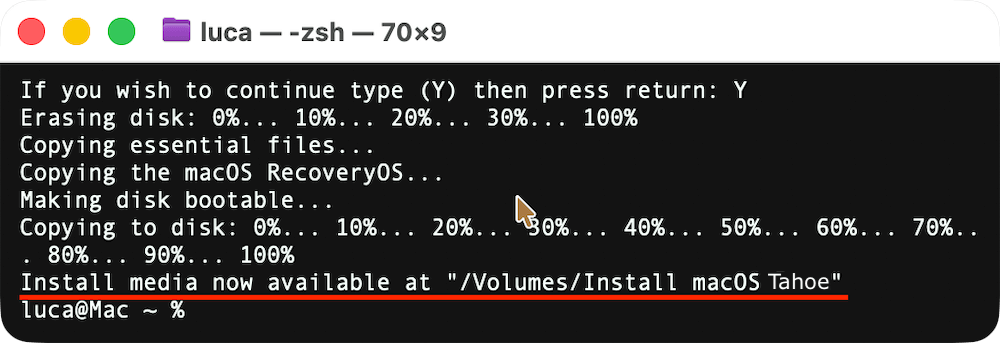 create bootable USB installer for macOS