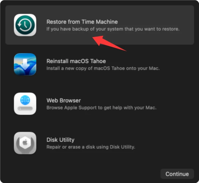 restore Mac to previous date