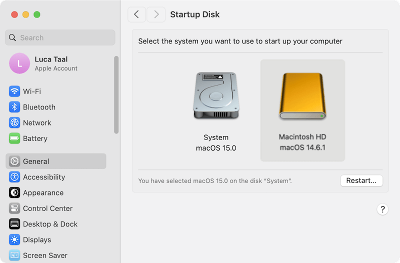 downgrade macOS Sequoia