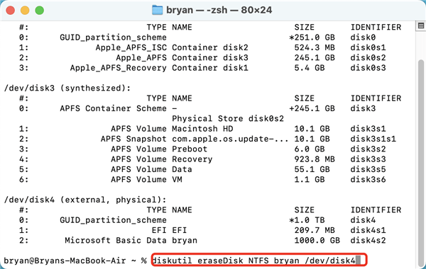 format drive to NTFS on Mac