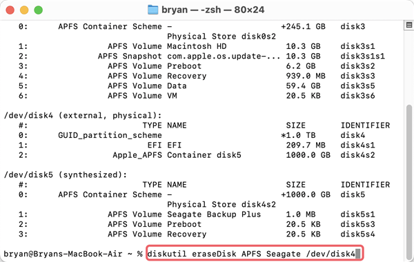 erase hard drive in macOS X 10.10 Yosemite