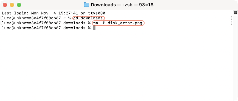 permanently delete text files