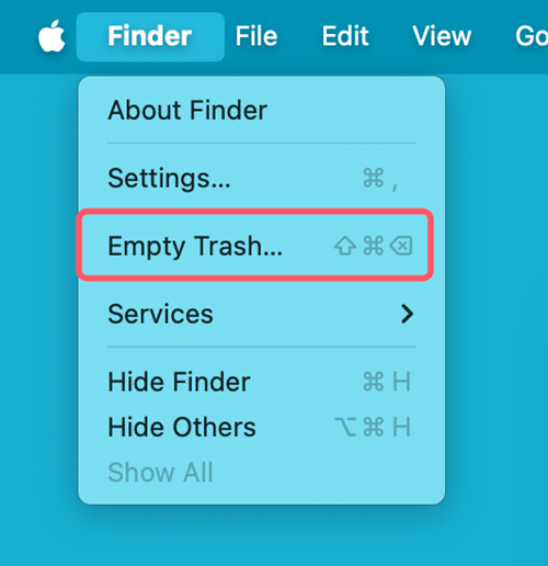 empty trash on Mac