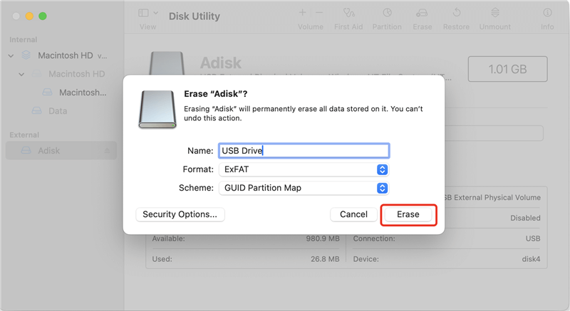 wipe Seagate hard drive on Mac