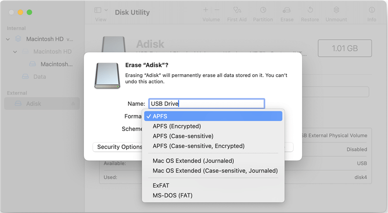 erase Lexar USB drive on Mac