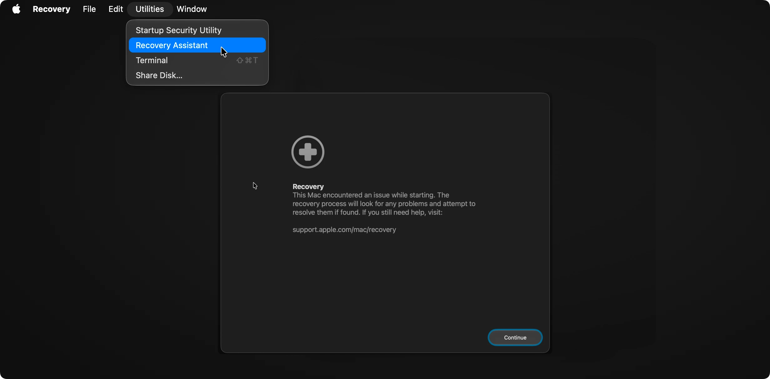 use macOS Recovery mode on macOS 27 Golden Gate