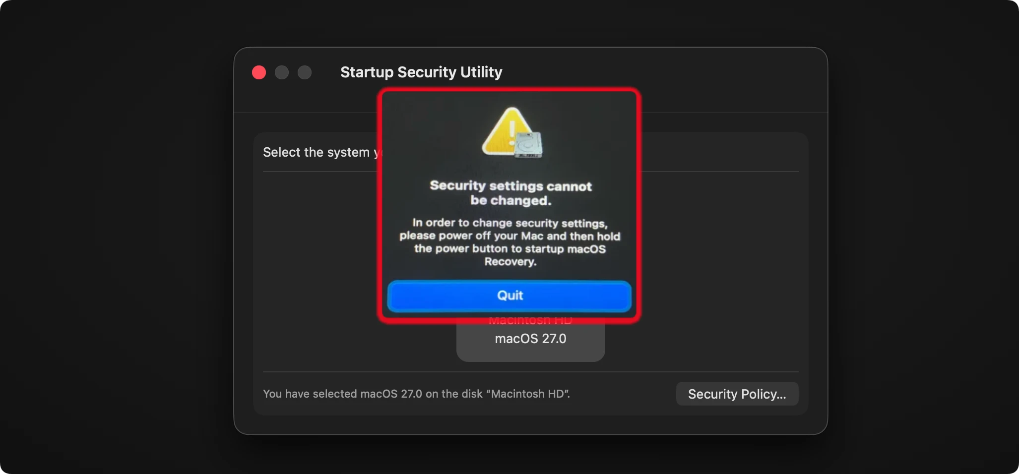 use macOS Recovery mode on macOS 27 Golden Gate