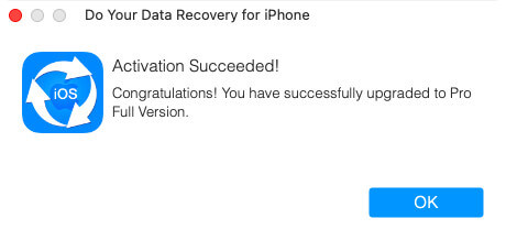 Activate Do Your Data Recovery for iPhone