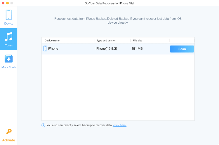 Recover lost data from iPhone