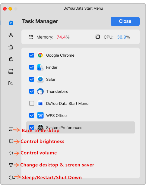 DoYourData Start Menu for Mac User Guide