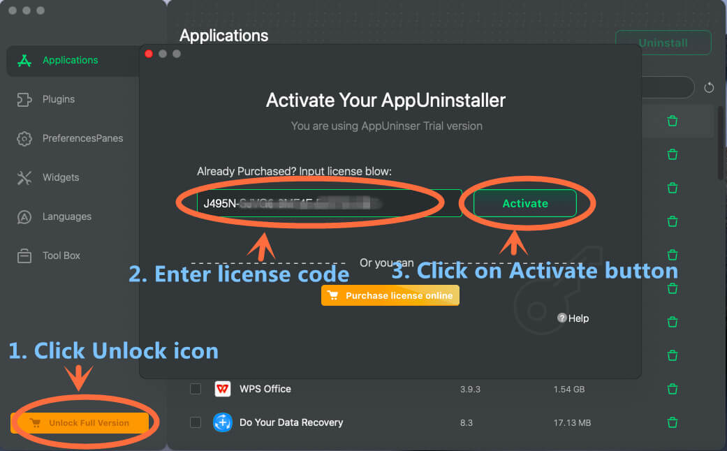 Activate Mac Uninstaller