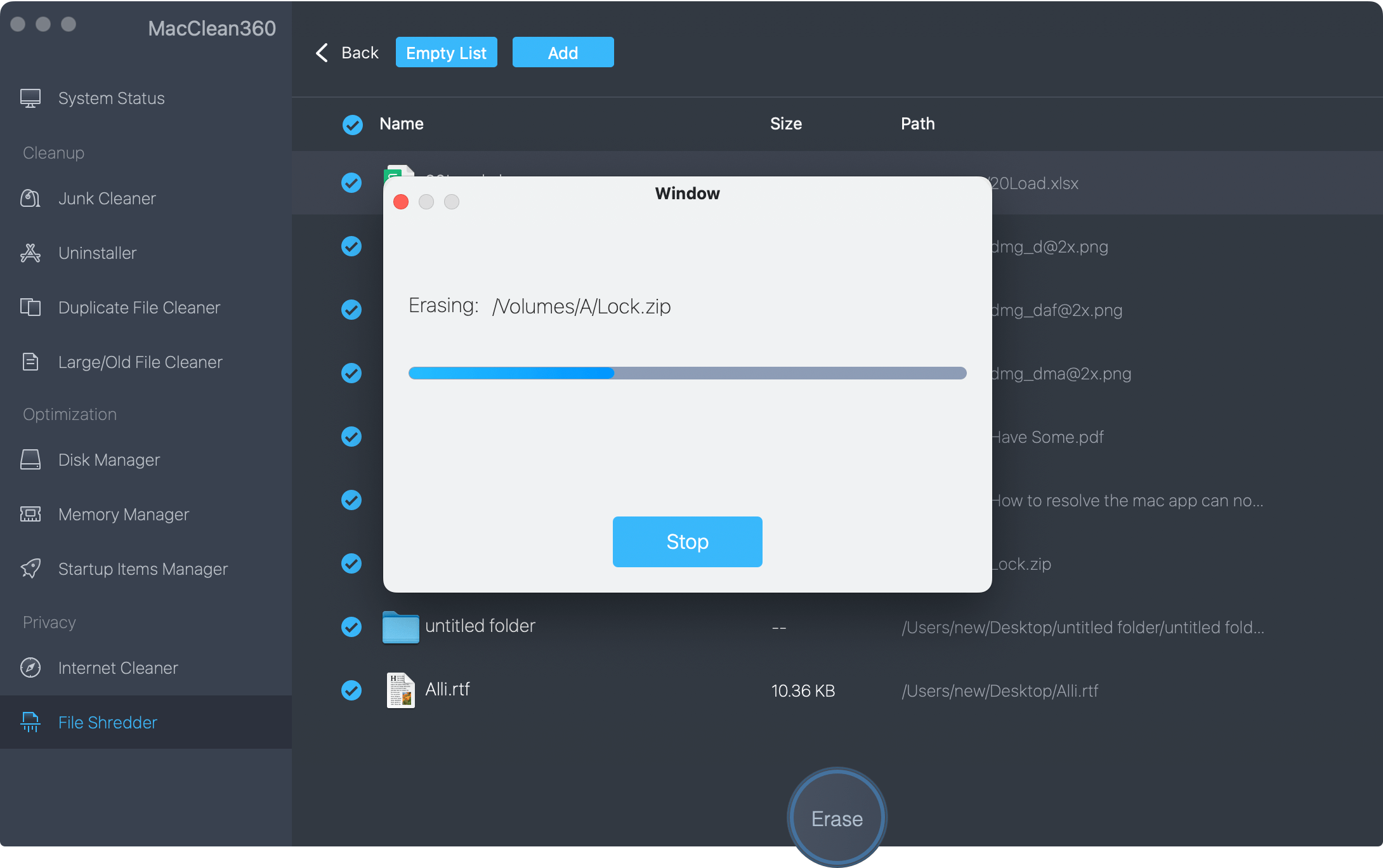 MacClean360 disk manager