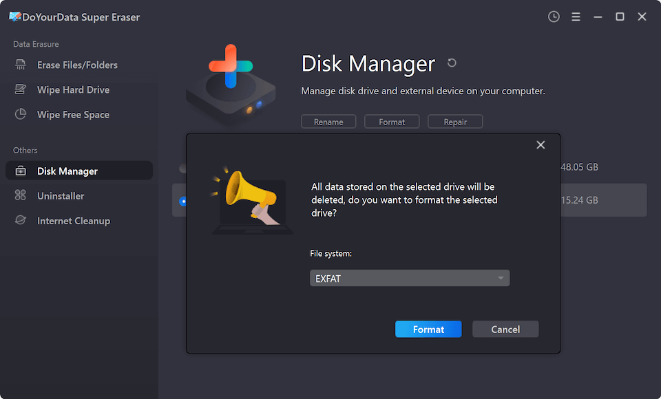 convert RAW to FAT32 or exFAT file system