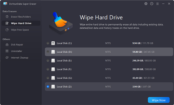 Bliv slange følgeslutning 2023 Powerful Data Erasure Software to Permanently Wipe Data - Super Eraser  [Windows 11 Supported]