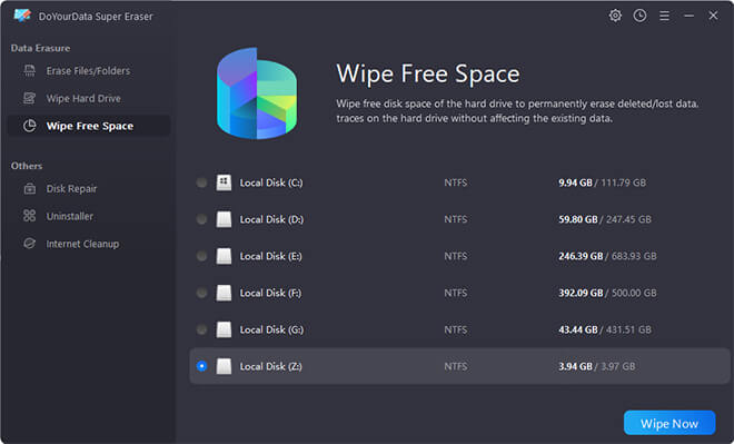 Wipe Free Space